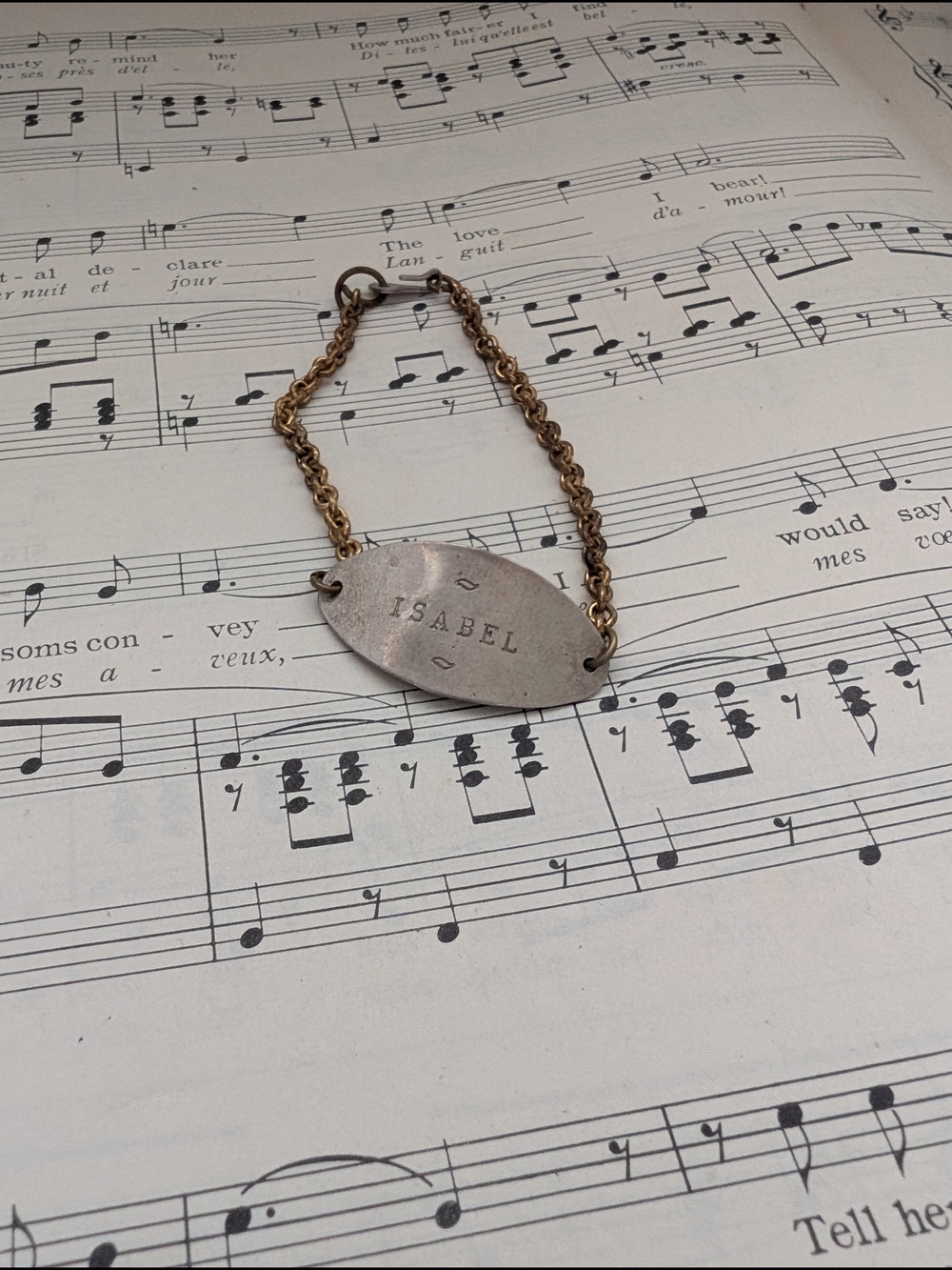 Personalized Isabel Name ID Bracelet - Two-Tone Metal